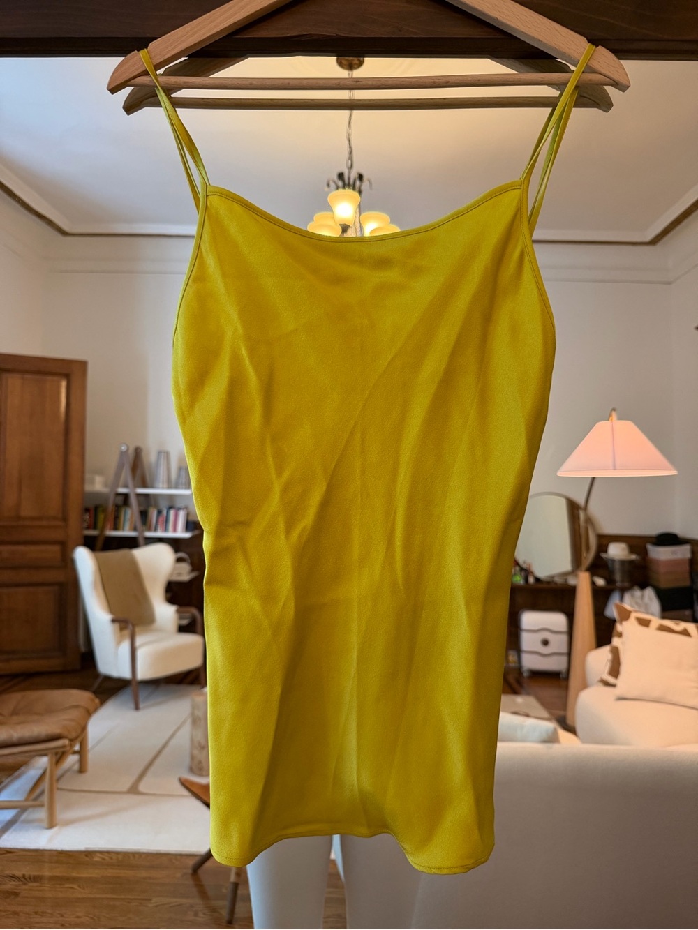 Massimo Dutti Lemon-Green Silk Spaghetti Strap Cami - Size S - Picture 4 of 8